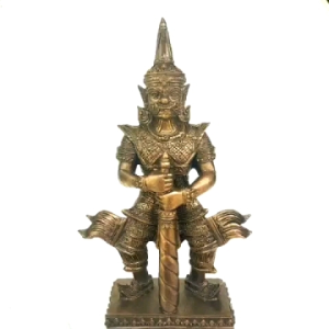 เทพแห่งคลังสมบัติ ท้าวเวสสูง 5 นิ้ว ฐานกว้าง 5 นิ้ว เนื้อแร่เหล็กน้ำพี้ จากบ่อเหล็กน้ำพี้ จ.อุตรดิตถ์