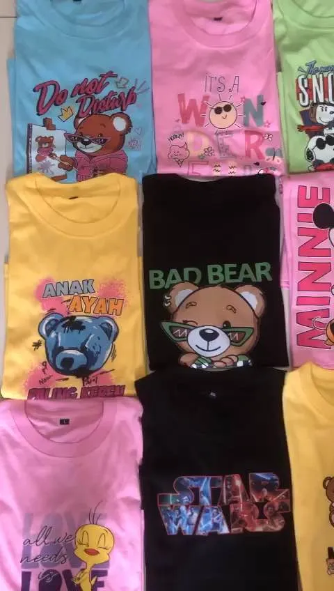 KOKO IMPORT - Baju Kaos Anak Perempuan Laki-laki Dan Remaja ABG Umur 2-16 Tahun Baju Distro Keren