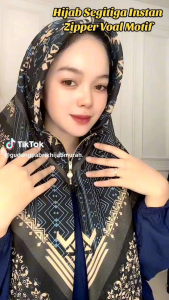 HS STORE Hijab zipper instan resleting / krudung motif instan / Hijab Segiempat Instan Ziper Motif 2024