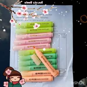 ปากกาเน้นข้อความ สีพาสเทล ปากกาไฮไลท์ ตราม้า รุ่น H-445 จำนวน 1 ด้าม