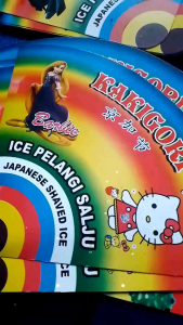 100 pcs Kertas es serut pelangi salju berbentuk kerucut