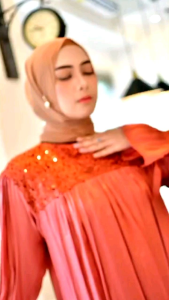 Ramona Dress Simer Silk Premium Model Wanita Terbaru Gamis Terkini Simer Mix Squinn Tile Payet