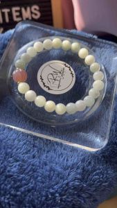 Jadeite with yanyuan agate natural stone bracelet 8mm bead size 16cm wrist size