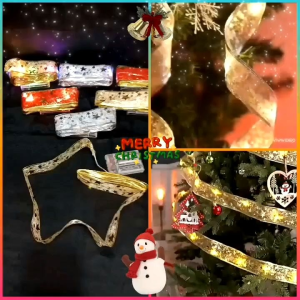 PITA LAMPU LED DEKORASI POHON NATAL / LAMPU NATAL PITA KAIN / LAMPU PITA HIASAN PESTA / LAMPU TUMBLER NATAL / RIBBON LED CHRISTMAS DECORATION / PNK9518