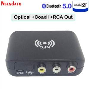Audio Bluetooth 5.2 Adapter 3.5mm USB Wireless Speaker Support NFC Type C Suara Musik AUX RCA