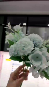 Bunga hydrangea mix bunga artificial bunga mawar plastik