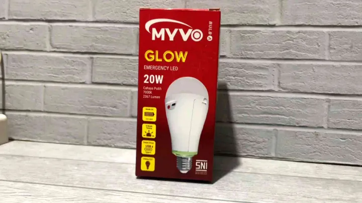 MYVO GLOW 20W 20 WATT AC/DC Lampu Emergency LED Bulb Lampu Darurat SNI ...
