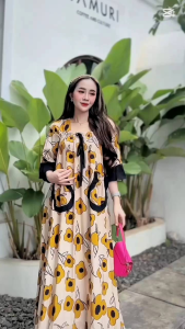Daster Model Fuji Terbaru Motif Kembang Kecil & Ukuran 120cm Fit To Jumbo