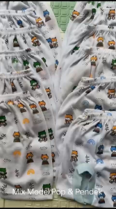 Celana Bayi 12pcs Mix Model Putih Full Print Usia 0-4 Bulan Motif Pelangi