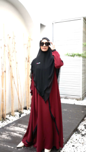 Set Gamis Dress Abaya Premium Syari Branded Merah Maroon - Coklat - Coksu - Mocca - Brown Mewah Masya Syari Terbaru Ercilia MADENIA SYARI By MASYA