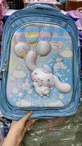 FLS School Bags for Kids Backpack for Girls 16 inches 3 Compartments Bags Cute Designs Backpack for Kinder Grade Schoolers Elementary Bags for Kids Backpack for Kids Bagpack for Girls Books Bagpack Notebooks Backpack Large Capacity