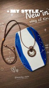 Vòng cổ Kiri- dây chuyền khoen tròn mix da/ gỗ/ hợp kim tuỳ chỉnh kích thước