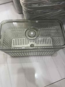 Sku216- Hộp nhựa chuyên đựng rau của quả thực phẩm tủ lạnh có vĩ tách nước 265x145x13