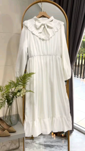 ECLAIRE 043: Pesta Elegant Ruffle & Dress Midi Klasik