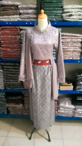 TERLARIS Batik Nafastore couple Arunika Rose tunik tulle Premium mutiara payet berfuring Free selendang Lengan Kancing Baju wanita dewasa