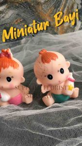 [1 BIJI] MINIATUR BAYI DOT PINK BIRU CEWEK COWOK PEREMPUAN LAKI LAKI BABY BOY BABY GIRL ONE MONTH 1 BULAN MANYEK FIRST MONTH HIASAN KUE ULANG TAHUN BAKERY CAKE DECORATION HAMPERS BABY BORN BABY SHOWER TOPPER CAKE