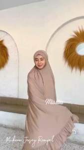 Mukena jersey dewasa model penutup dagu remple