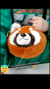 Tas selempang boneka kepala animal capybara ekor tarik slingbag tas bahu