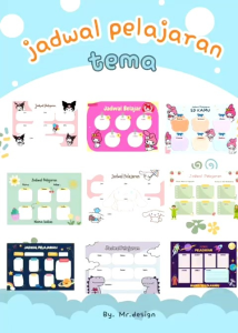Poster Jadwal Pelajaran Sekolah Tema Karakter Kuromi | Melody | Full Collor Uk Kertas A3 Tebal