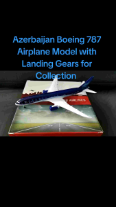 Azerbaijan Airlines B787 20 cm Diecast Airplane Model with Landing Gears and Display Stand for Collection 8 Inches