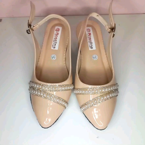 Sandal Anak Sepatu Pesta Anak Perempuan - Variasi Mutiara Hak Tahu 3cm (ND04)