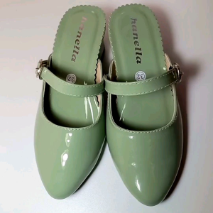 Sandal Anak Sepatu Pesta Anak Perempuan - Hak Tahu 3cm Polos Tali Depan (ND02)