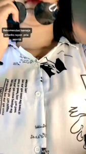 kemeja hawai vintage wanita rayon - baju pantai