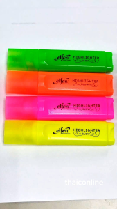 12 แถม 12 ปากกาเน้นข้อความเอลเฟ่น elfen รุ่นโกล GLOW คละสี - เหลือง