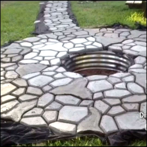 DIY Pathway Maker Mold No.5 Re Usable Hard Plastic Size 40x40x4CM