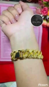 ECLATIA!! gelang tangan mas muda kadar 35% motif sisik naga berat 30gram perhiasan wanita
