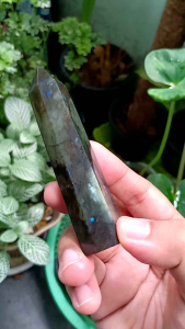 #KD03 Labradorite ลาบราโดไรต์ ทรงแท่ง สูง 9 cm หินธรรมชาติ หินสะสม