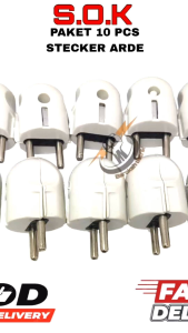 (10PCS)Steker Arde Bulat putih/Steker Arde Bulat putih murah MODEL /Colokan Listrik Steker bulat SNI