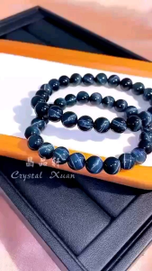 【现货 】 8mm 蓝虎眼手串｜稳心定神 × 增强洞察力 × 事业顺遂｜Blue Tiger Eye Bracelet｜Calm • Insight • Success