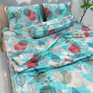 Bộ ga gối thun lạnh mẫu LÁ TRÒN (5 màu) đủ kích cỡ may theo yêu cầu - ga gối thun lạnh / chăn ga gối Minh Anh