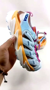 Sepatu Slop Wanita Hoka Hopara Soft Blue Yellow Sandal Slip On Selop Terlaris Branded Keren Premium High Quality