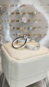 925 Silver Italy Wedding Ring with FREE Engagement Ring and Jewelry Box code: Wr-2
