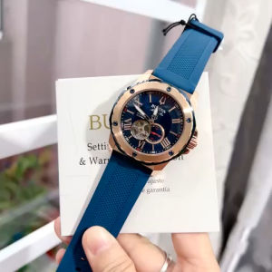 Đồng Hồ Nam Bulova 98A227 Automatic Size 44 Marine Star Rose Gold Blue Dial