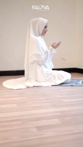 HAJJA DRESS KHIMARA AIRGLOW CRINCLE BERFURING HAJI UMROH PREMIUM GAMIS PUTIH HITAM