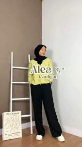 NJ Alea Baju Cardigan Crop Flower Premium Knit Atasan Wanita Rajut Sweater Outer