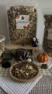 อาหารชูการ์ไกรเดอร์ อาหารเสริม สูตรหนอนอบแห้ง เหมาะสำหรับสัตว์กินแมลงทุกชนิด