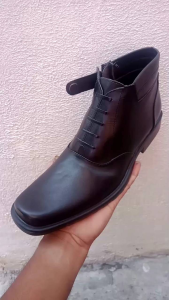 sepatu pdh pria kulit rest sleting DMR01 semi fantopel