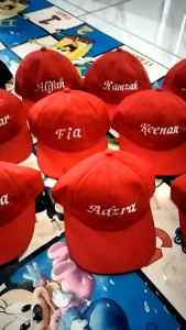 Topi anak bordir Nama suka suka / Topi bordir nama