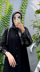 Gamis Set Hijab Terbaru 2024 Melati Bahan Rayon Twill Minx Halus Lembut Full Hijab Terbaru Simple Dan Elegan Terbaru