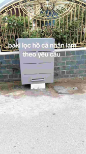 Baki lọc hồ cá kiểu lắng phân kích thước 60 x 20 x 20 nhựa PVC vật liệu gỗ nhựa chống nước có thể làm kích thước theo yêu cầu