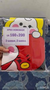 Waty grosir motif bt21 Sprei Homemade Murah karakter anak jahitan kuat spray set 180x200 set murah