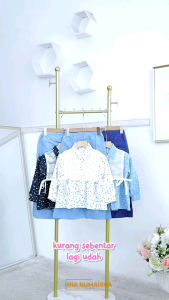 ZIZA SET KIDS BY NIA RUMAISHA BAHAN CRINKLE MIX BROKAT// CELANA JEANS PINGGAL FULL KERUT