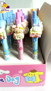 Pulpen Gel Sanrio Pen Karakter 3D Pena Sanrio Bullpoin Lucu Motif Kuromi Pompompurin Melody Cinnamonroll Tinta Warna Hitam Alat Tulis Sekolah Murah