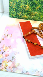 MAHEN CRAFT tasbih kayu raja merah Agatis motif Marjan C75