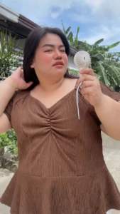 PLUSSIZE MARIEE TOP (2XL TO 4XL ONESIZE ONLY) BARKCREPE FABRIC STYLE PEPLUM WOMENSWEAR BLOUSE Casual