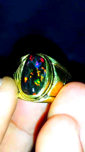 Cincin Batu Black Opal Sempur Banten Jarong Natural Bahan Ranting